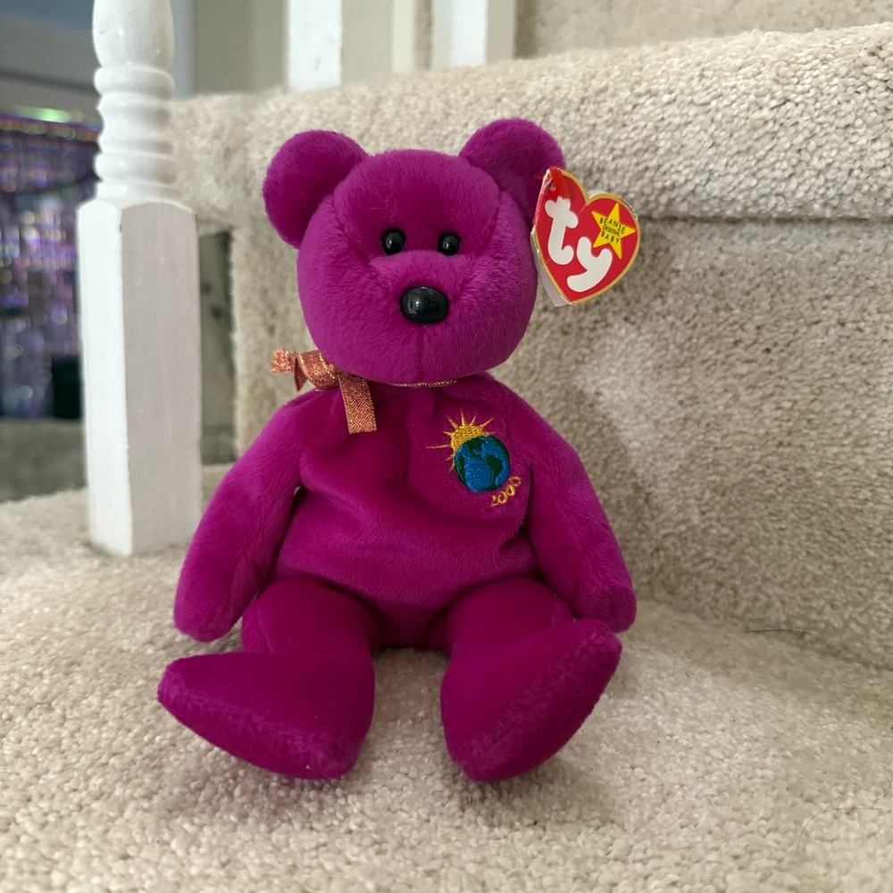 Original TY Beanie Babies 1999 Millennium Bear 8" Retired Mint